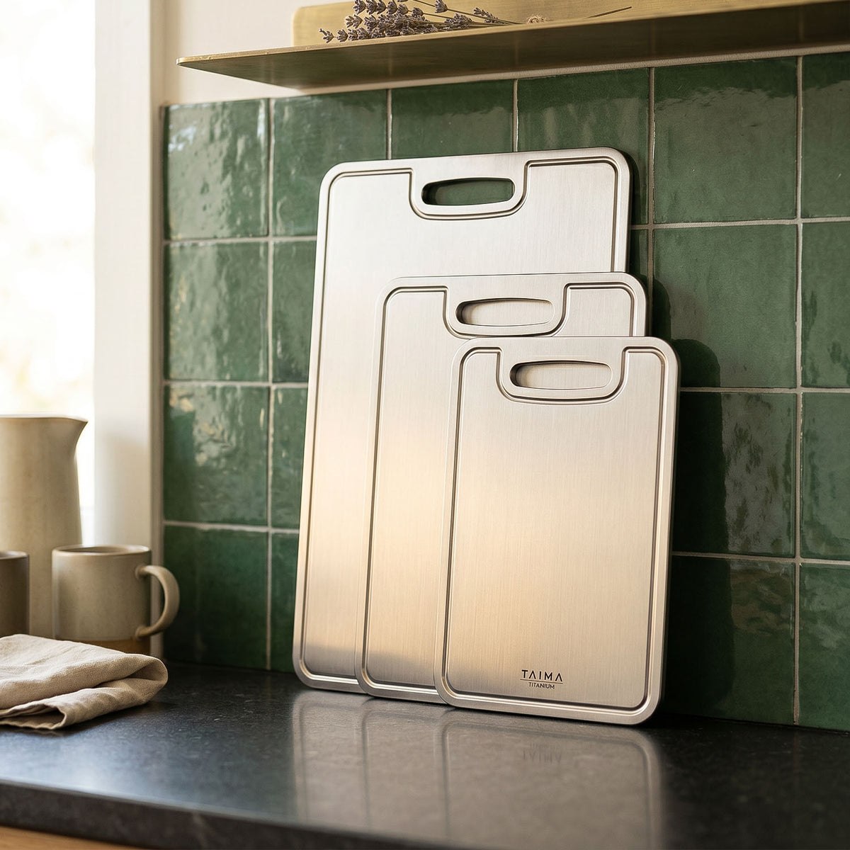 Pure Titanium Cutting Board Set (3 Pieces)
