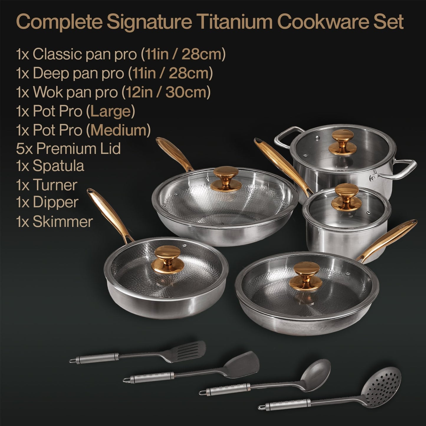 Complete Signature Titanium Cookware Set (14 Piece)