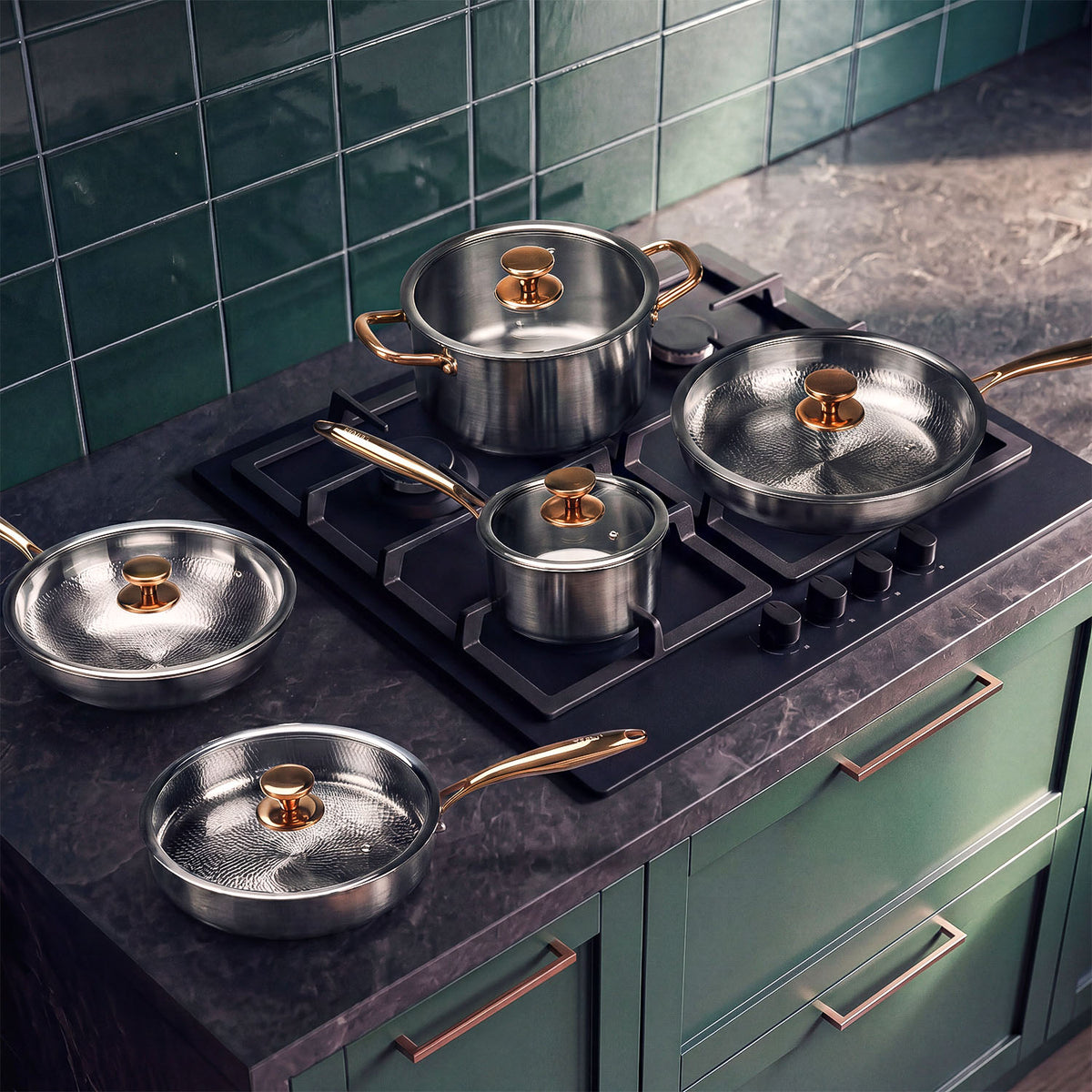 Pure Titanium Complete Cookware Set (14 Pieces)