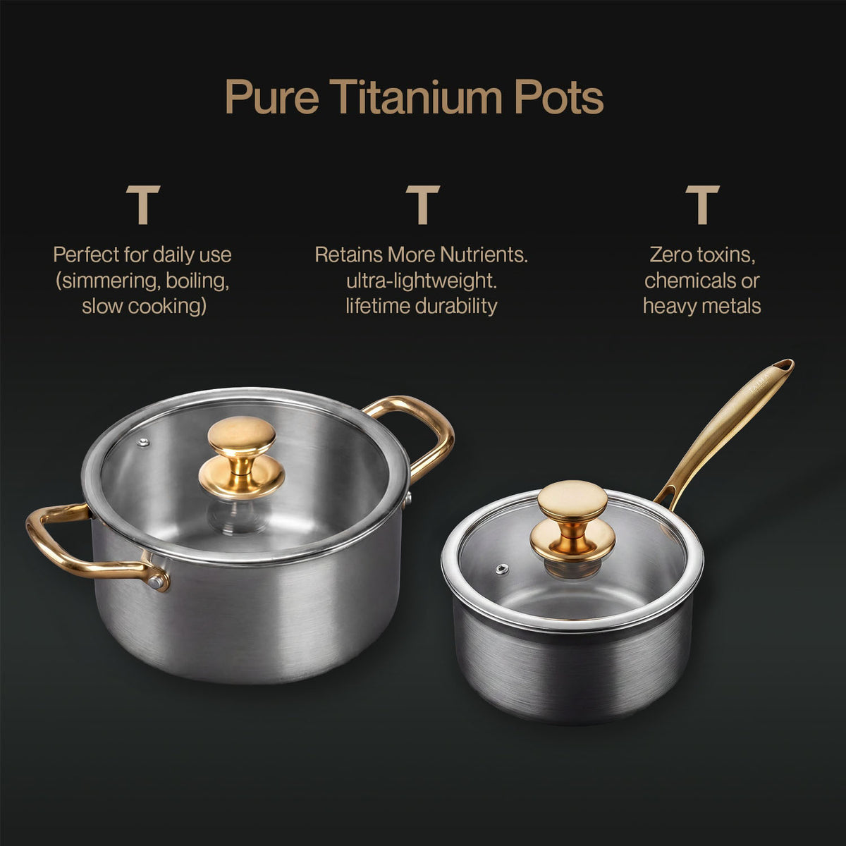 Complete Classic Titanium Cookware Set (14 Piece)